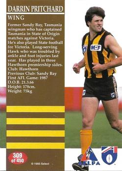 1995 Select AFL #309 Darrin Pritchard Back